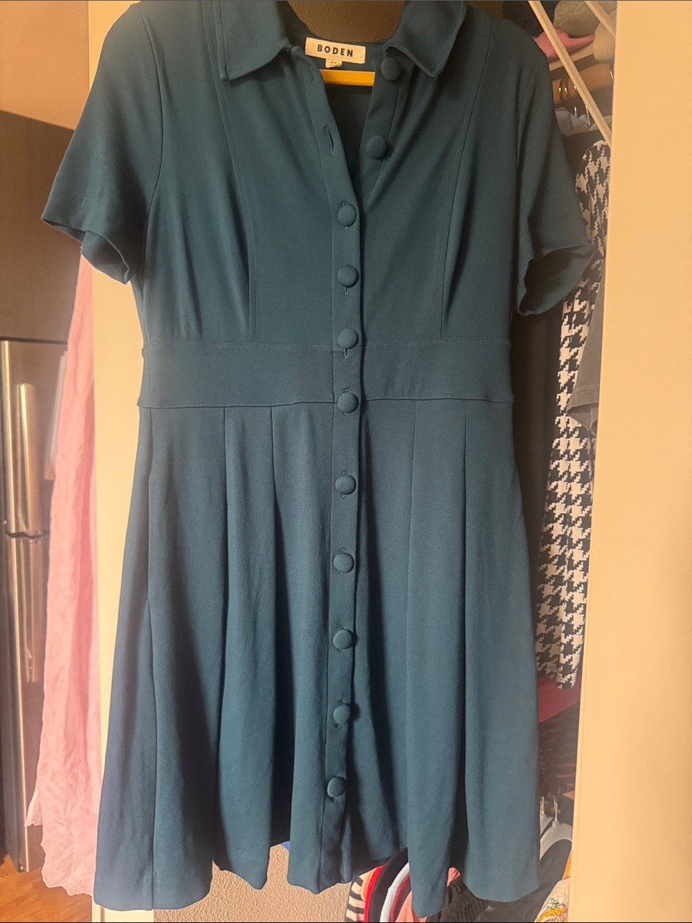 Boden Teal Button-Front Dress U.S. 8